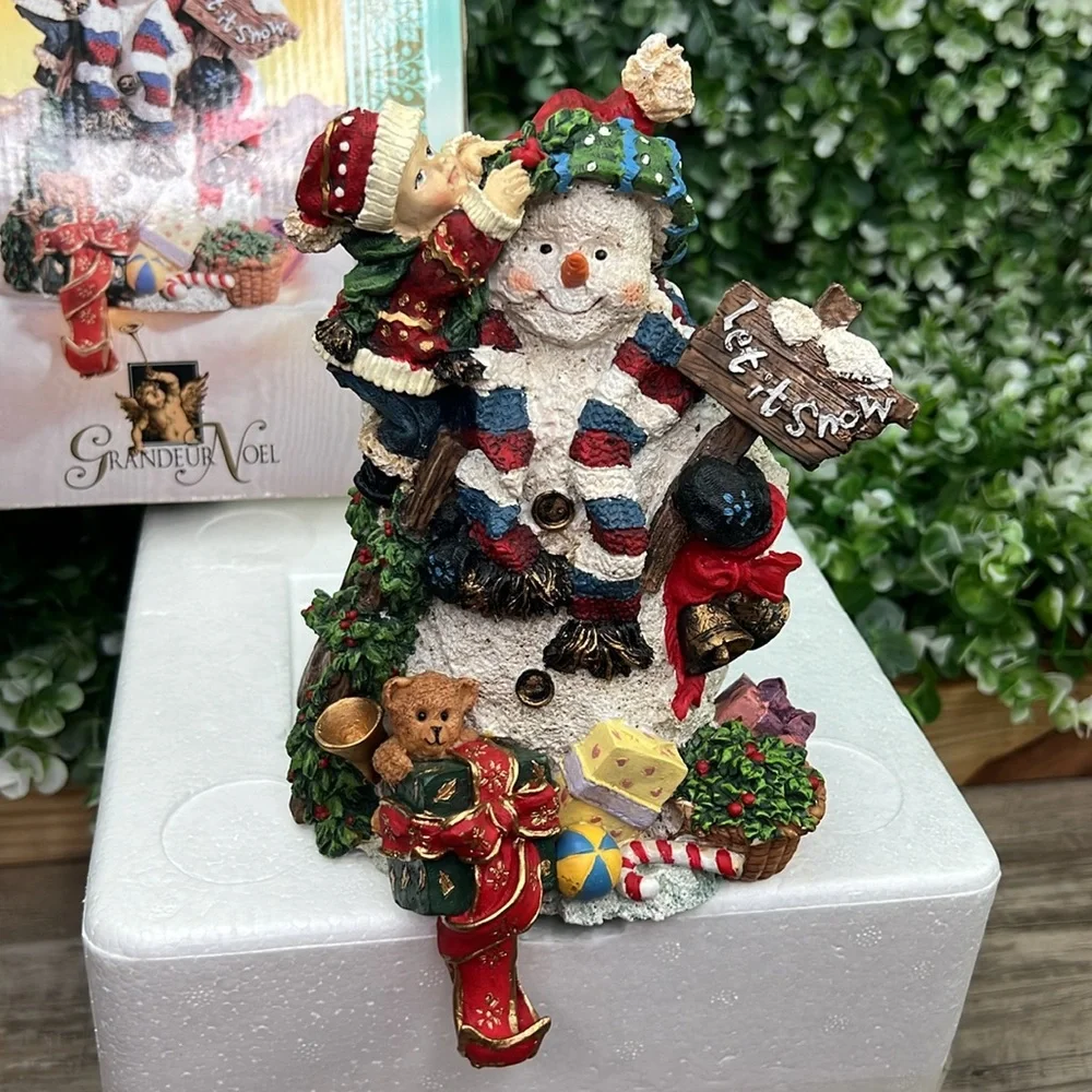 Grandeur Noel Snowman Christmas Stocking Holder New In Box
